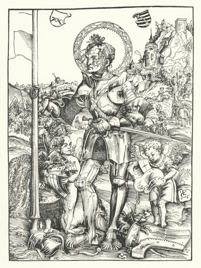 St George (gravering) av Lucas the Elder (after) Cranach