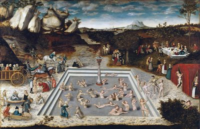 Fountain of Youth - The Fountain of Youth, av Cranach, Lucas, den eldste (1472-1553). Olje på tre av Lucas the Elder Cranach