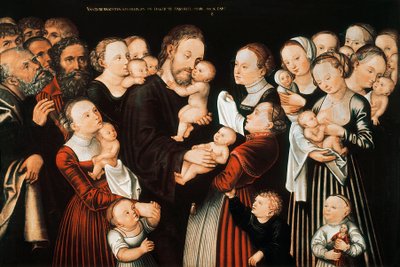 Jesus og barna av Lucas the Elder Cranach