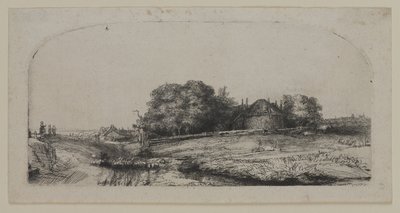 Landskap med en høyfjøs og en saueflokk av Lucas the Elder Cranach