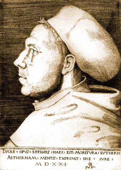 Martin Luther som munk av Lucas the Elder Cranach