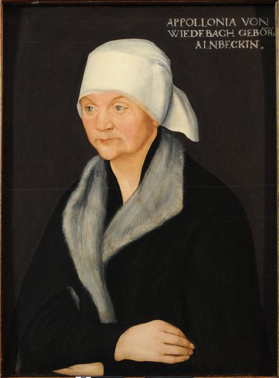 Portrett av Apollonia von Wiedebach, av Cranach, Lucas, den eldste (1472-1553). Olje på tre, ca 1524. Mål: 38,7 x 28,7 cm. Dresden statlige kunstsamlinger av Lucas the Elder Cranach