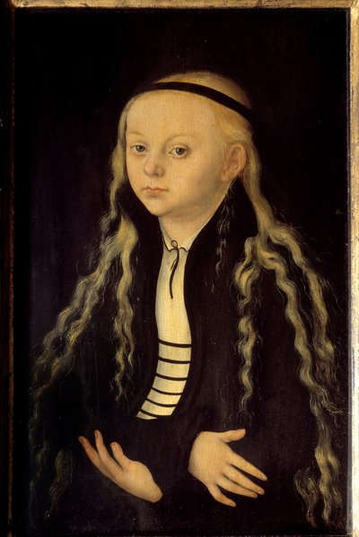 Portrett av Magdalena Luther (1529-1542) datter av Martin Luther Maleri av Lucas Cranach den gamle (eller den eldste) av Lucas the Elder Cranach