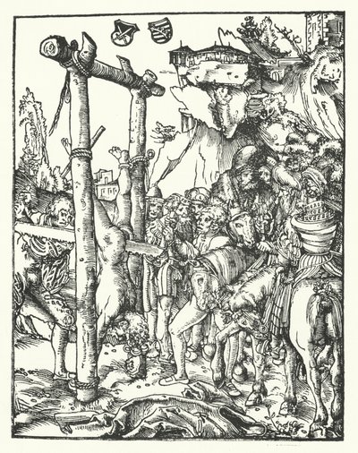 Simon, fra De tolv apostlers martyrium av Lucas the Elder Cranach