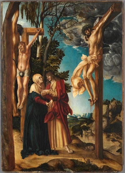 Korsfestelsen, av Cranach, Lucas, den eldste (1472-1553). Olje på tre av Lucas the Elder Cranach