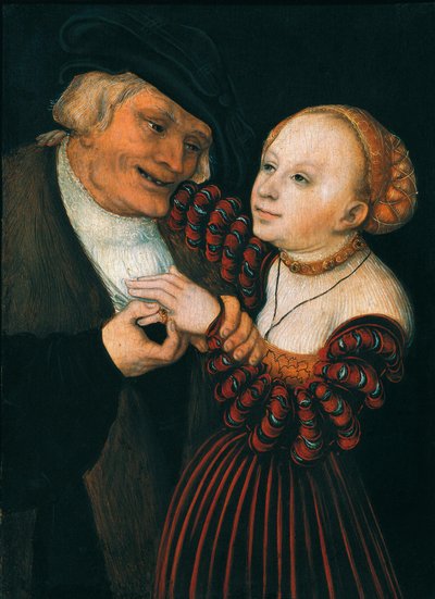 The Old Man and the Young Woman, ca. 1530 (olje på lerret) av Lucas the Elder Cranach