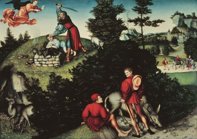 The Sacrifice of Isaac (olje på panel) av Lucas the Elder Cranach