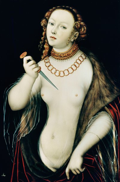 Lucretias selvmord av Lucas the Elder Cranach
