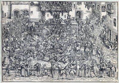 Tournoi - Turnering - Cranach, Lucas, den eldste (1472-1553) - 1509 - Tresnitt - 26,4x38 - Privat samling av Lucas the Elder Cranach