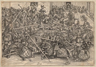 Tournoi - Turnering - Cranach, Lucas, den eldste (1472-1553) - 1509 - Tresnitt - 29,5x42,5 - Privat samling av Lucas the Elder Cranach