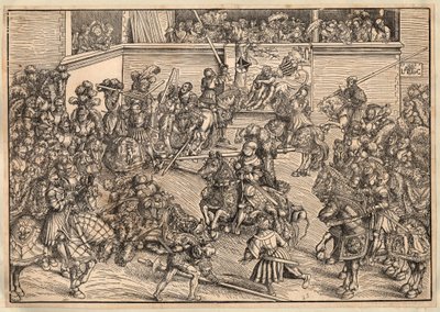 Tournoi - Turnering - Cranach, Lucas, den eldste (1472-1553) - 1509 - Tresnitt - 29,8x42,7 - Privat samling av Lucas the Elder Cranach