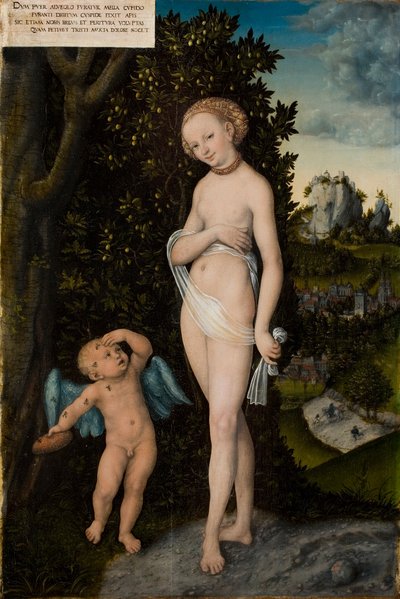 Venus med Amor som stjeler honning av Lucas the Elder Cranach