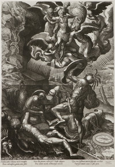 Kristi oppstandelse, 1557 av Lucas van Doetechum