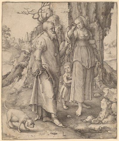 Abraham avviser Hagar av Lucas van Leyden
