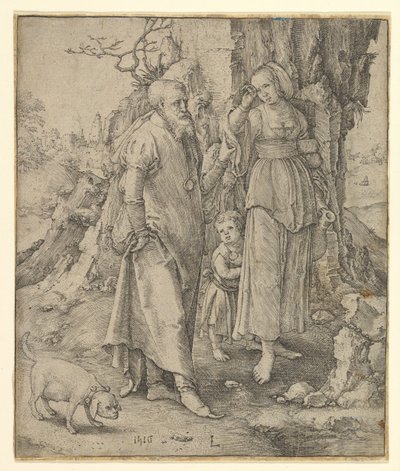 Abraham sender Hagar bort, 1516. av Lucas van Leyden