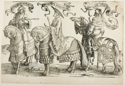 Akas, Hiskia, Manasse, plate fire, fra De tolv konger av Israel av Lucas van Leyden