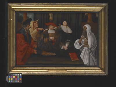 Allegory of Youth Crossing Between Fame And Folly (olje på tre) av Lucas van Leyden