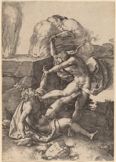 Kain dreper Abel av Lucas van Leyden