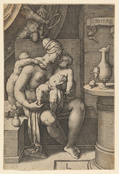Charity, fra serien The Seven Virtues, 1530. av Lucas van Leyden