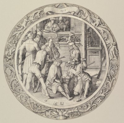 Kristus kronet med torner, fra Circular Passion, 1509. av Lucas van Leyden