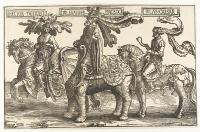 Heltene Hector av Troja, Alexander den store og Julius Cæsar The Nine Heroes (serietittel) av Lucas van Leyden