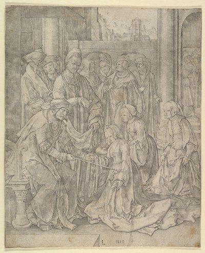 Esther før Ahasverus, 1518. av Lucas van Leyden