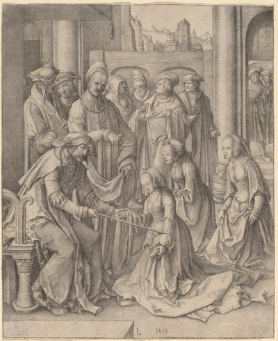 Ester før Ahasverus av Lucas van Leyden