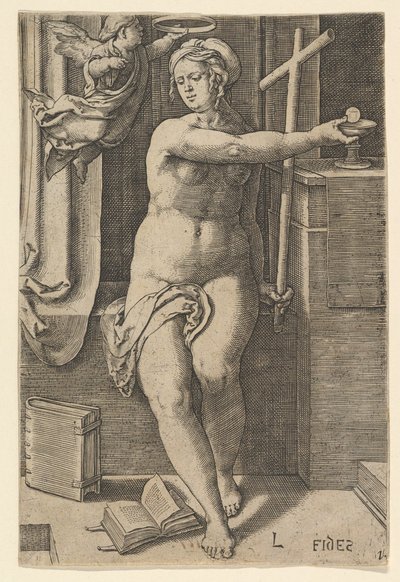 Faith Fides, fra serien The Seven Virtues, 1530. av Lucas van Leyden
