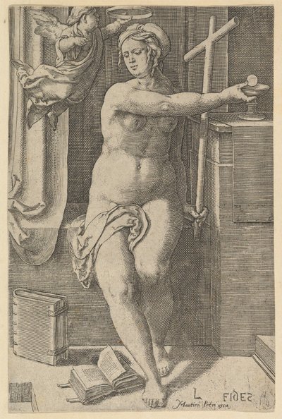 Faith, fra serien The Seven Virtues, 1530. av Lucas van Leyden