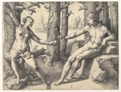 Menneskets fall, 1530. av Lucas van Leyden