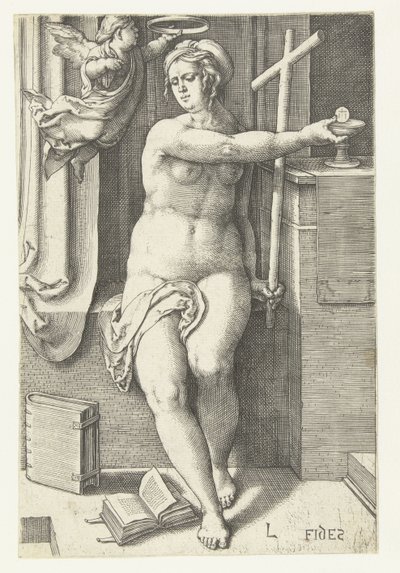 Tro Fides (tittel på objekt) Seven Virtues (serietittel) av Lucas van Leyden
