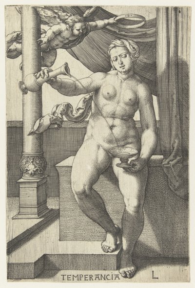 Edruelighet Temperancia (tittel på objekt) Seven Virtues (serietittel) av Lucas van Leyden