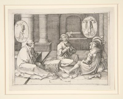 Josef tolker drømmene i fengselet (1 Mos 40:5-19) av Lucas van Leyden