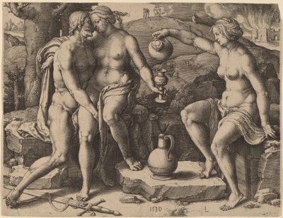 Lot og hans døtre av Lucas van Leyden