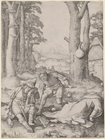 Mahomet og munken Sergius av Lucas van Leyden