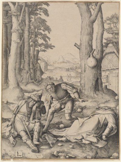 Mahomet og munken Sergius av Lucas van Leyden