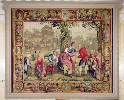 Paying the Harvesters, Gobelins Workshop (teppe) av Lucas van Leyden