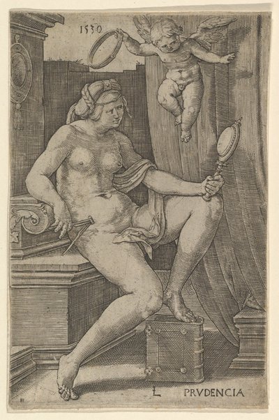 Prudence, fra serien The Seven Virtues, 1530. av Lucas van Leyden