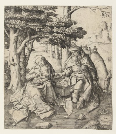 Hvil på flyturen til Egypt av Lucas van Leyden