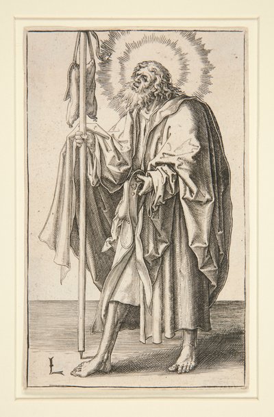 Den hellige Jakob den større (eller den eldste) fra serien: Kristus og apostlene av Lucas van Leyden