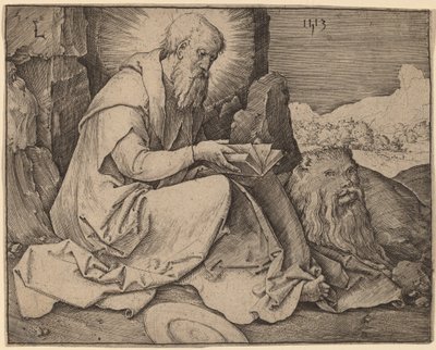 Saint Hieronymus i et landskap av Lucas van Leyden