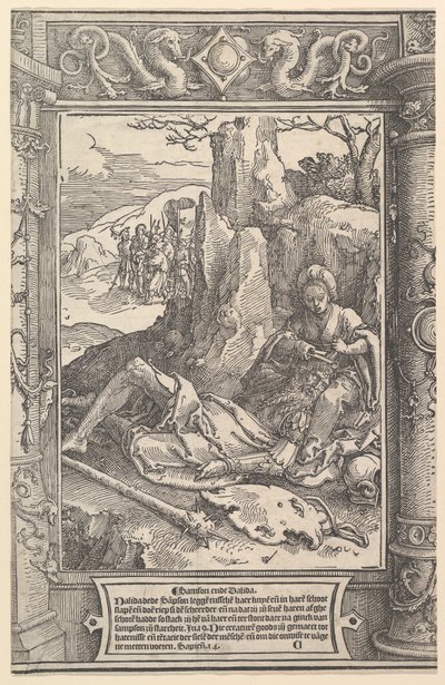 Samson og Delila, ca. 1517. av Lucas van Leyden