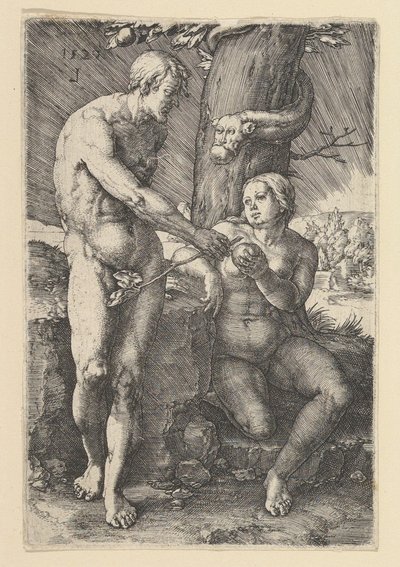 Synd av Adam og Eva, 1529. av Lucas van Leyden