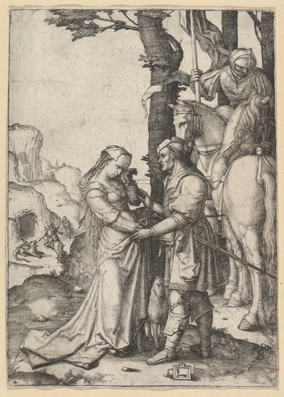 St. George Liberating the Princess, ca. 1508. av Lucas van Leyden