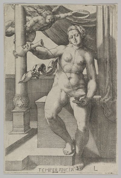 Temperance, fra serien The Virtues, 1530. av Lucas van Leyden
