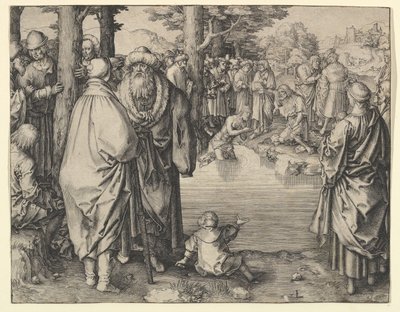 Kristi dåp i elven Jordan, ca. 1510. av Lucas van Leyden
