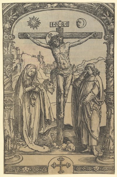 Korsfestelsen brukt i Utrecht Missal, Leiden, 1514, ca. 1512 av Lucas van Leyden