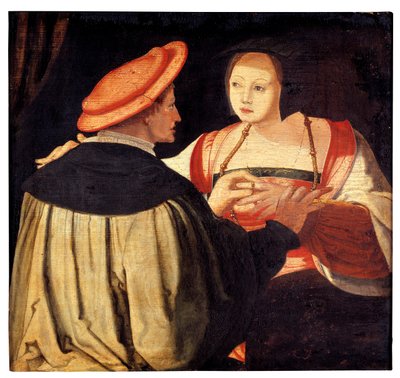 The Engagement (olje på panel) av Lucas van Leyden