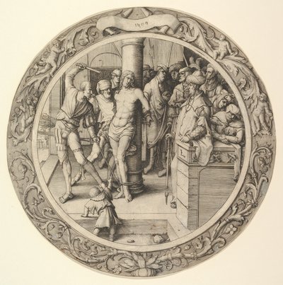 The Flagellation, fra Circular Passion, 1509. av Lucas van Leyden