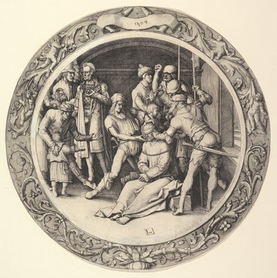 The Mocking of Christ, fra Circular Passion, 1509. av Lucas van Leyden